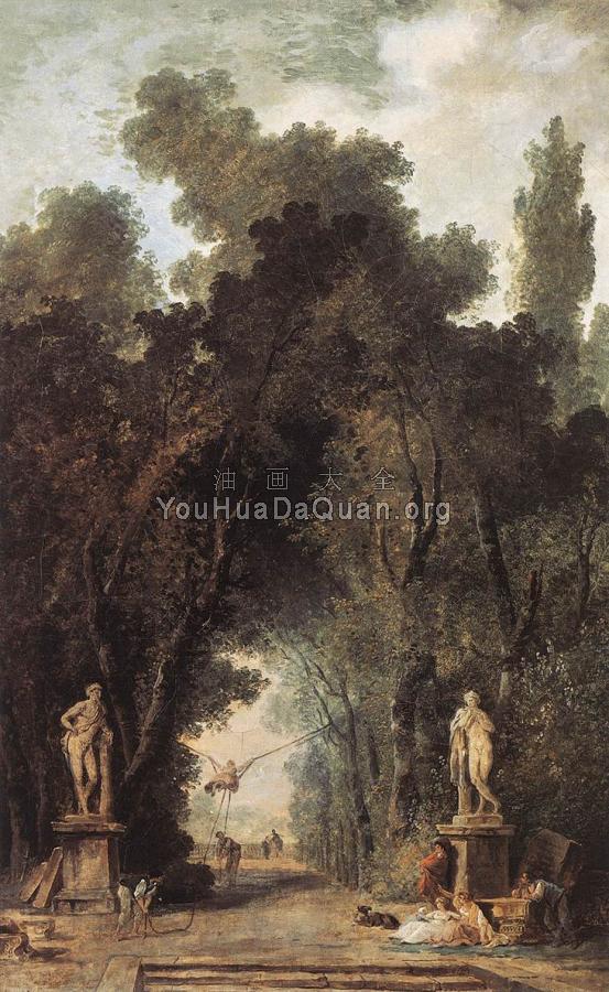 Avenue in a Park - 休伯特·罗伯特